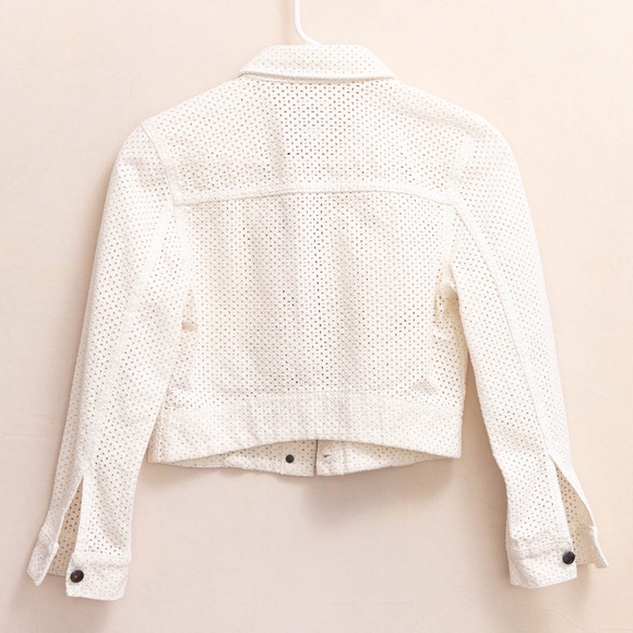 Joe's Ivory Denim Eyelet Jacket Size S - Picture 2 of 3